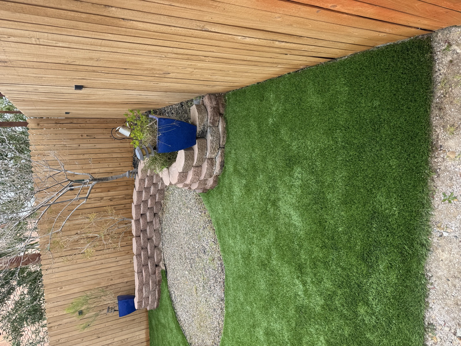 Artificial turf after cleaning - clean, lush, and vibrant green