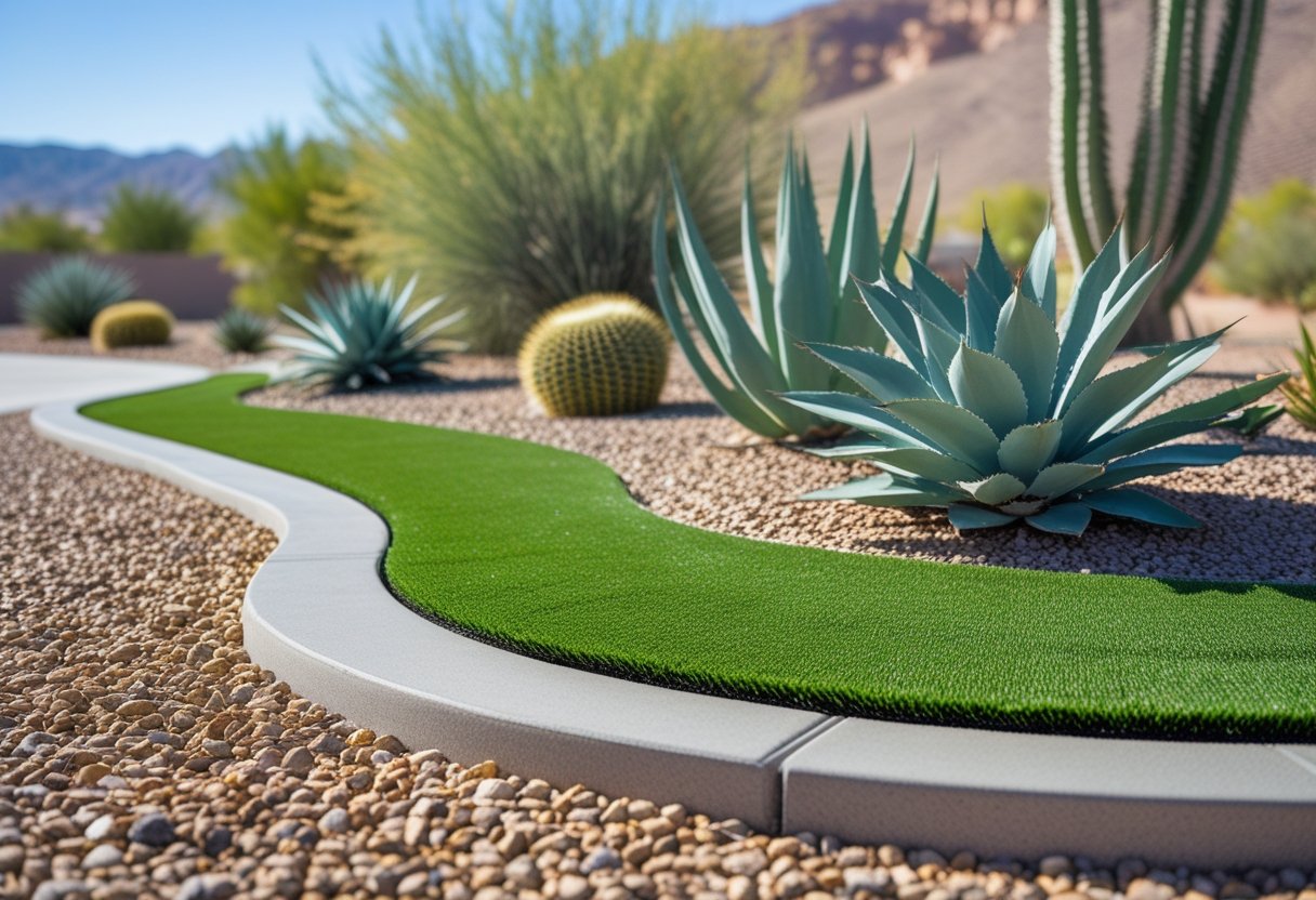 Professional turf cleaning in Henderson Nevada with gravel landscaping