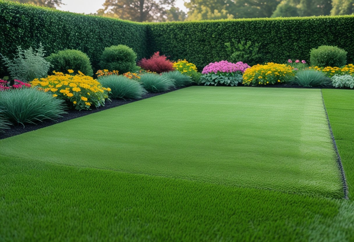 Clean artificial turf in a North Las Vegas backyard