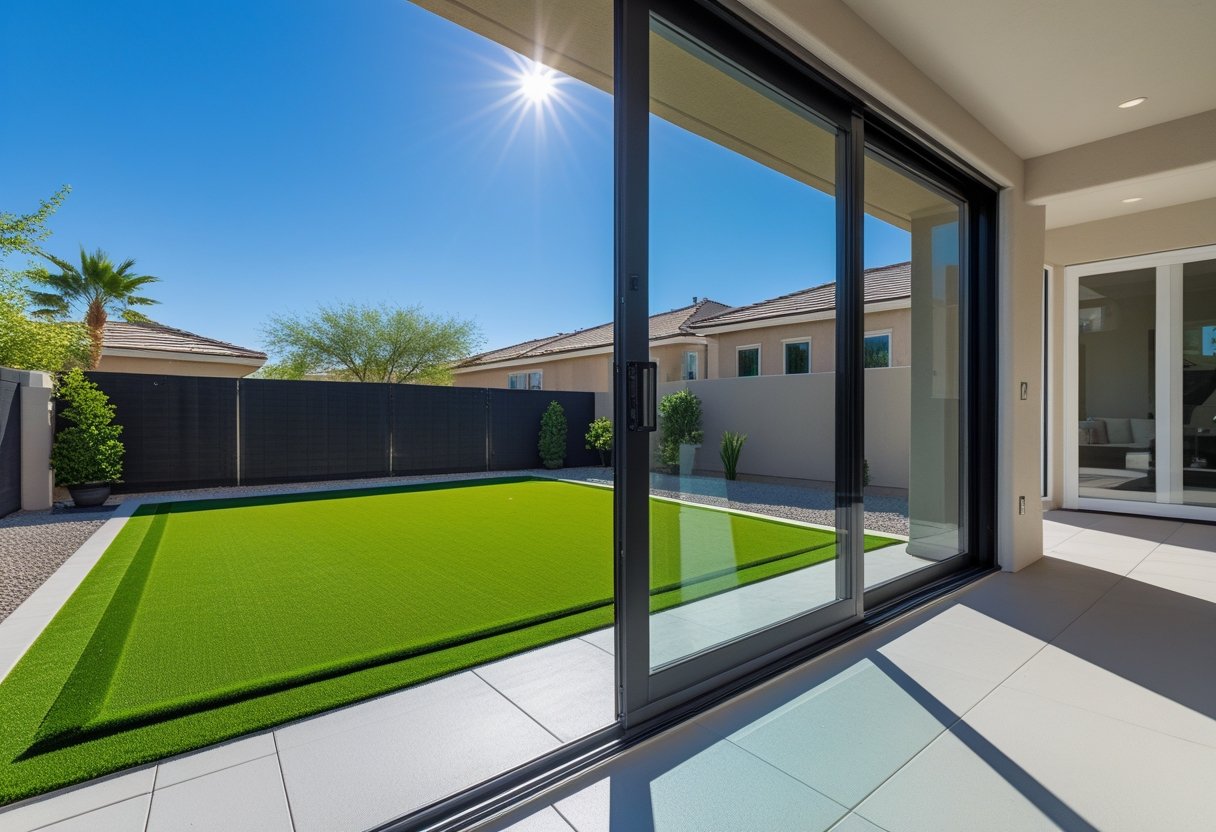 Pet-safe artificial turf cleaning in Enterprise backyard