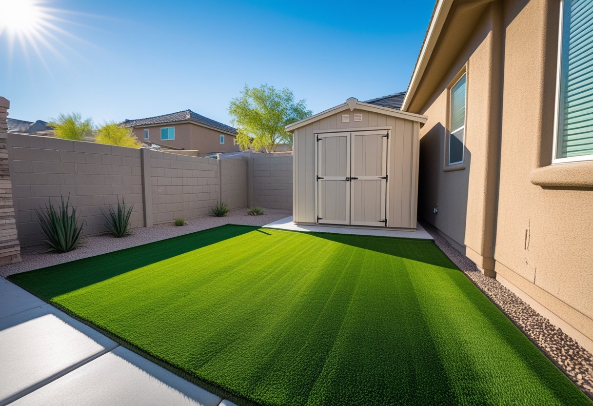 Pet-safe artificial turf cleaning in Lake Las Vegas backyard
